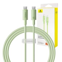Fast Charging cable Baseus USB-C to USB-C Habitat Series 1m 100W (green) цена и информация | Кабели и провода | hansapost.ee