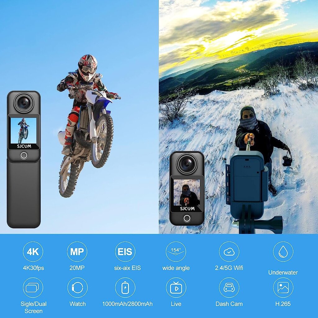 SJCam C300 Action Pocket kaamera, valge hind ja info | Seikluskaamerad, GoPro | hansapost.ee