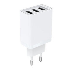 Wall charger 3x USB Vention FEAW0-EU, 2.4A, 12W (white) цена и информация | Зарядные устройства для телефонов | hansapost.ee