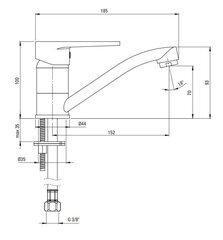 Deante valamusegisti Tubo BUT_026M, Chrome hind ja info | Vannitoa segistid | hansapost.ee