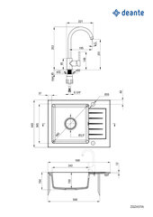 Deante graniidist köögivalamu Deante Zorba koos segistiga ZQZAS11A, Metallic grey цена и информация | Раковины на кухню | hansapost.ee