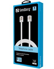 Sandberg 500-60 Telephone RJ11-RJ11 1.8 m, 6P4C цена и информация | Кабели и провода | hansapost.ee