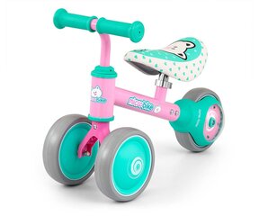 Трехколесный беговел Milly Mally Micro Plus Cat, розовый/зеленый цена и информация | Балансировочные велосипеды | hansapost.ee