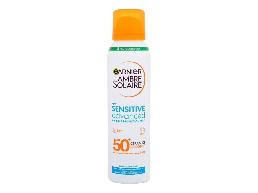 Päikesekaitsesprei Garnier Ambre Solaire Sensitive Advanced Dry Touch SPF50, 150 ml цена и информация | Päikesekaitse ja päevitusjärgsed kreemid | hansapost.ee