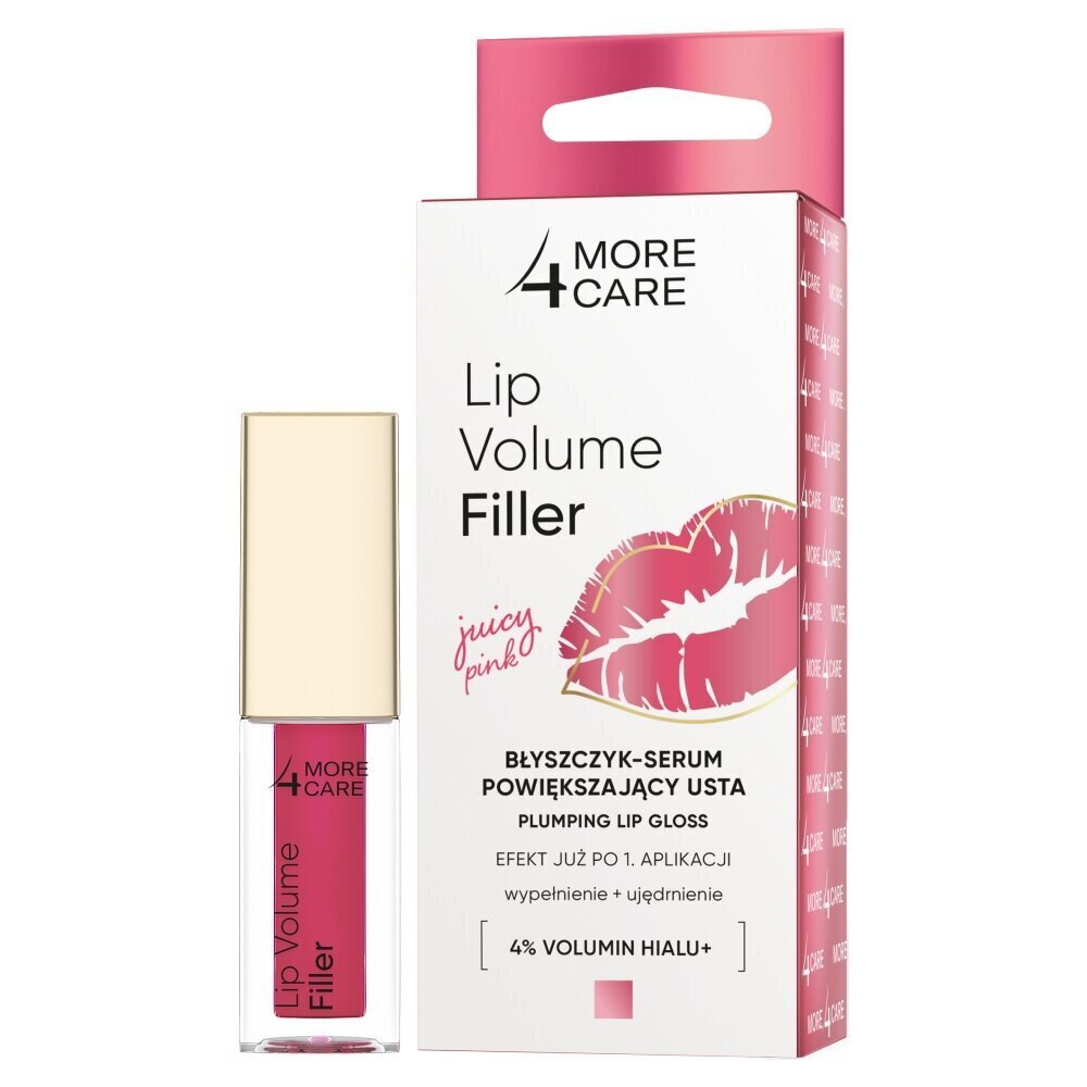 Huuleläige More4Care Lip Volume Filler Juicy Pink, 4,8 g цена и информация | Huulekosmeetika | hansapost.ee