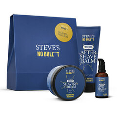 Raseerimiskomplekt Steve´s No Bull***T Shaving Trio Gift Set meestele: raseerimiseelne õli, 50 ml + raseerimiskreem, 100 ml + raseerimisjärgne palsam, 100 ml hind ja info | Steve`s Parfüümid, lõhnad ja kosmeetika | hansapost.ee