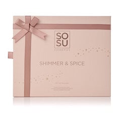Dekoratiivkosmeetika komplekt Sosu Shimmer And Spice: lauvärvipalett Nude 1,2x4 g, + pruun silmalainer, 1,1 g + silmapintsel hind ja info | Lauvärvid, ripsmetušid ja silmapliiatsid | hansapost.ee