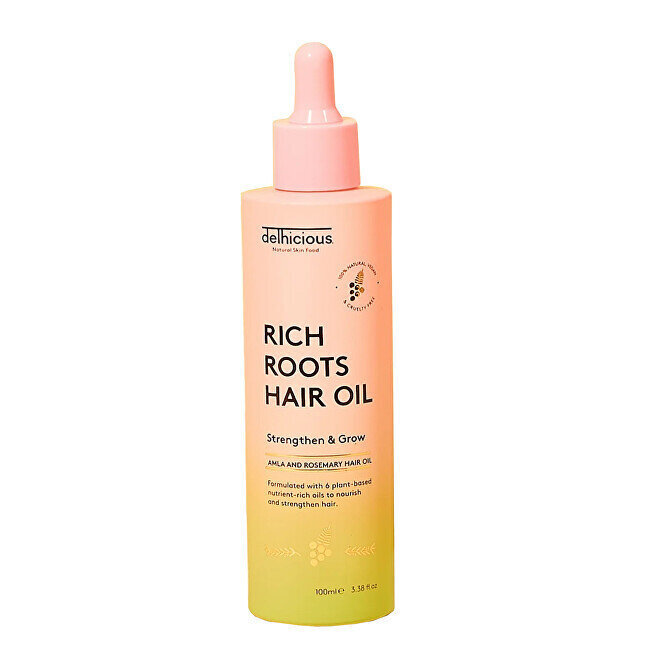 Peanahaõli Delhicious, Rich Roots Amla &amp; Rosemary Hair Oil, 100 ml цена и информация | Juuksemaskid, õlid ja seerumid | hansapost.ee