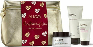Косметический набор Ahava Set The Power of Love You are Fabulous для женщин: дневной крем для сухой-нормальной кожи, 50 мл + грязевая маска для лица, 100 мл + минеральный крем для рук, 40 мл + косметичка цена и информация | Кремы для лица | hansapost.ee