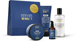 Набор для бритья Steve's No Bull***t Shaving Box Blue Velvet для мужчин: масло перед бритьем, 50 мл + пена для бритья, 100 мл + бальзам после бритья, сыворотка после бритья Blue Velvet, 100 мл цена и информация | Средства для бритья | hansapost.ee