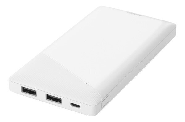 Akupank Deltaco 10000mAh, 2xUSB-A, LED, valge hind ja info | Akupangad | hansapost.ee