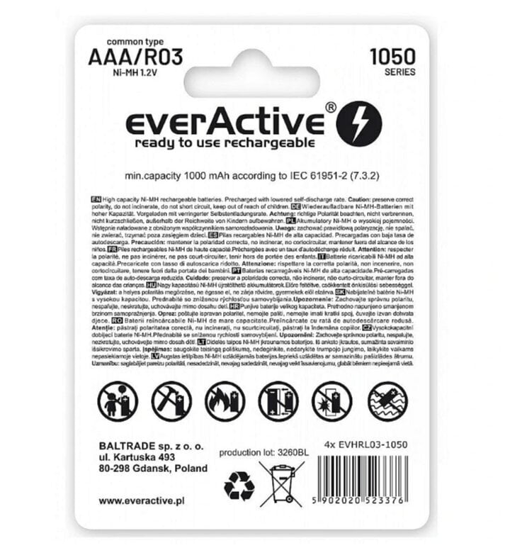 everActive EVHRL03-550 цена и информация | Fotoaparaatide akud ja patareid | hansapost.ee