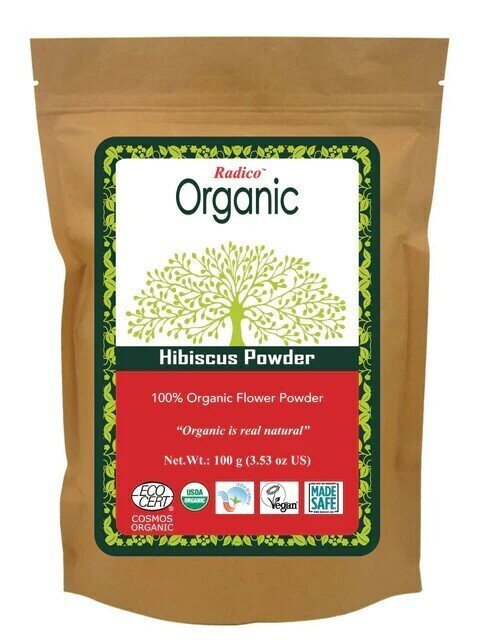 Juuksemask Radico Organic Hibiscus Powder, 100 g цена и информация | Juuksemaskid, õlid ja seerumid | hansapost.ee