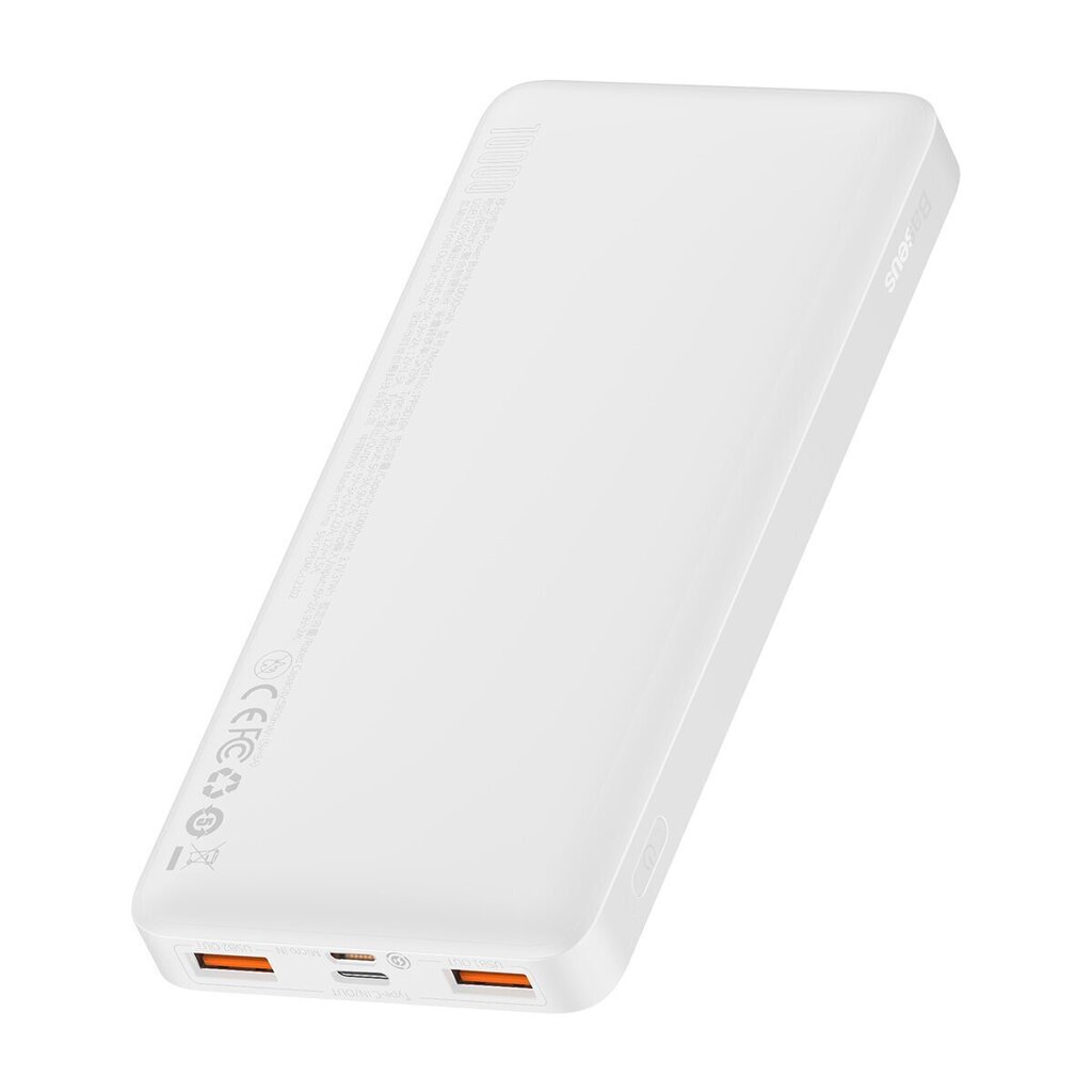 Akupank Baseus Bipow PPDML-L02 10000 mAh / 20W / 12V / 3A, valge цена и информация | Akupangad | hansapost.ee