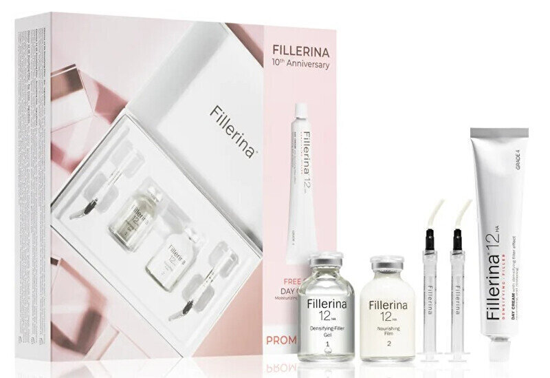 Näohoolduskomplekt Fillerina Densifying Filler Grade 4 naistele: näoseerum 12HA, 2x30 ml + päevakreem hind ja info | Näokreemid | hansapost.ee