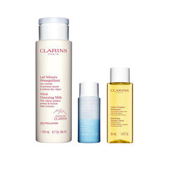 Komplekt Clarins Moisturizing Cleansing: puhastuspiim, 200 ml + niisutav toonik, 50 ml + silmameigieemaldaja, 30 ml hind ja info | Näopuhastusvahendid | hansapost.ee
