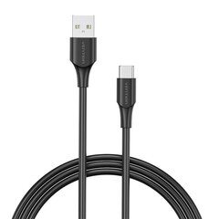 USB 2.0 A to USB-C 3A Cable Vention CTHBH 2m Black цена и информация | Borofone 43757-uniw | hansapost.ee