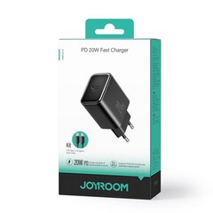 Сетевая зарядка Joyroom JR-TCF06 USB-C PD20W + USB-C to USB-C 1.0m cable, черная цена и информация | Зарядные устройства для телефонов | hansapost.ee