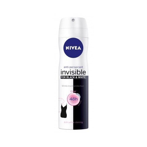 Deodorant Nivea Antiperspirant Spray Invisible Black & White Clear Mini, 100 ml hind ja info | Deodorandid | hansapost.ee