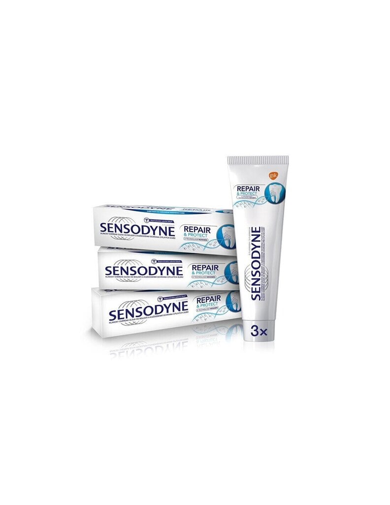 Sensodyne Repair and Protect hambapasta, 3 x 75 ml цена и информация | Hambaharjad, hampapastad ja suuloputusvedelikud | hansapost.ee