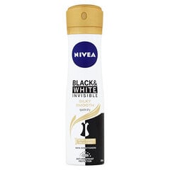 Deodorant Nivea Anti Spray Black & White Invisible Silk y Smooth, 200 ml цена и информация | Дезодоранты | hansapost.ee