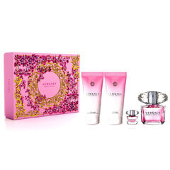 Духи Versace Bright Crystal Gift Set EDT 90 мл, body lotion 100 мл, Crystal Bright, Bright Crystal shower gel 100 мл, and miniatures Bright Cr 90 мл цена и информация | Женские духи | hansapost.ee