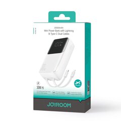 Mini power bank with built-in cables Joyroom JR-PBC07 20000mAh 30W - white цена и информация | Зарядные устройства Power bank | hansapost.ee