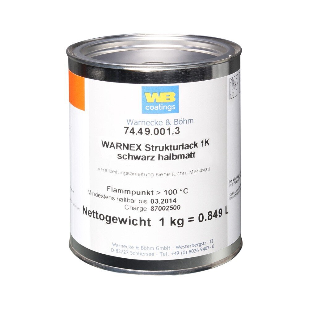 Struktuurvärv (must) Warnex 0131 1kg цена и информация | Värvid | hansapost.ee