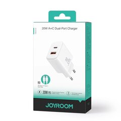 EU Joyroom JR-TCF05 20W USB-A USB-C charger + USB-C cable - white цена и информация | Зарядные устройства для телефонов | hansapost.ee