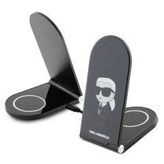Karl Lagerfeld Ikonik MagSafe 15W inductive charger, foldable 2in1 - black цена и информация | Зарядные устройства для телефонов | hansapost.ee