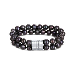 JwL Luxury Pearls Двойной браслет из настоящего черного жемчуга JL0599 цена и информация | Женские браслеты | hansapost.ee