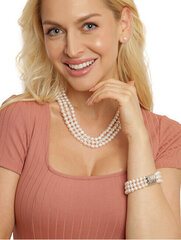 JwL Luxury Pearls Трехрядный браслет из настоящего белого жемчуга JL0668 цена и информация | Женские браслеты | hansapost.ee