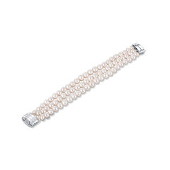 JwL Luxury Pearls Трехрядный браслет из настоящего белого жемчуга JL0668 цена и информация | Женские браслеты | hansapost.ee