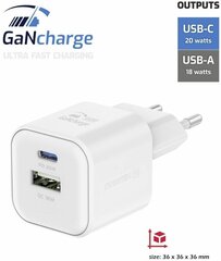 Swissten 3арядное устройство GaN USB-C 35W PD / USB-A 27W QC цена и информация | Зарядные устройства для телефонов | hansapost.ee