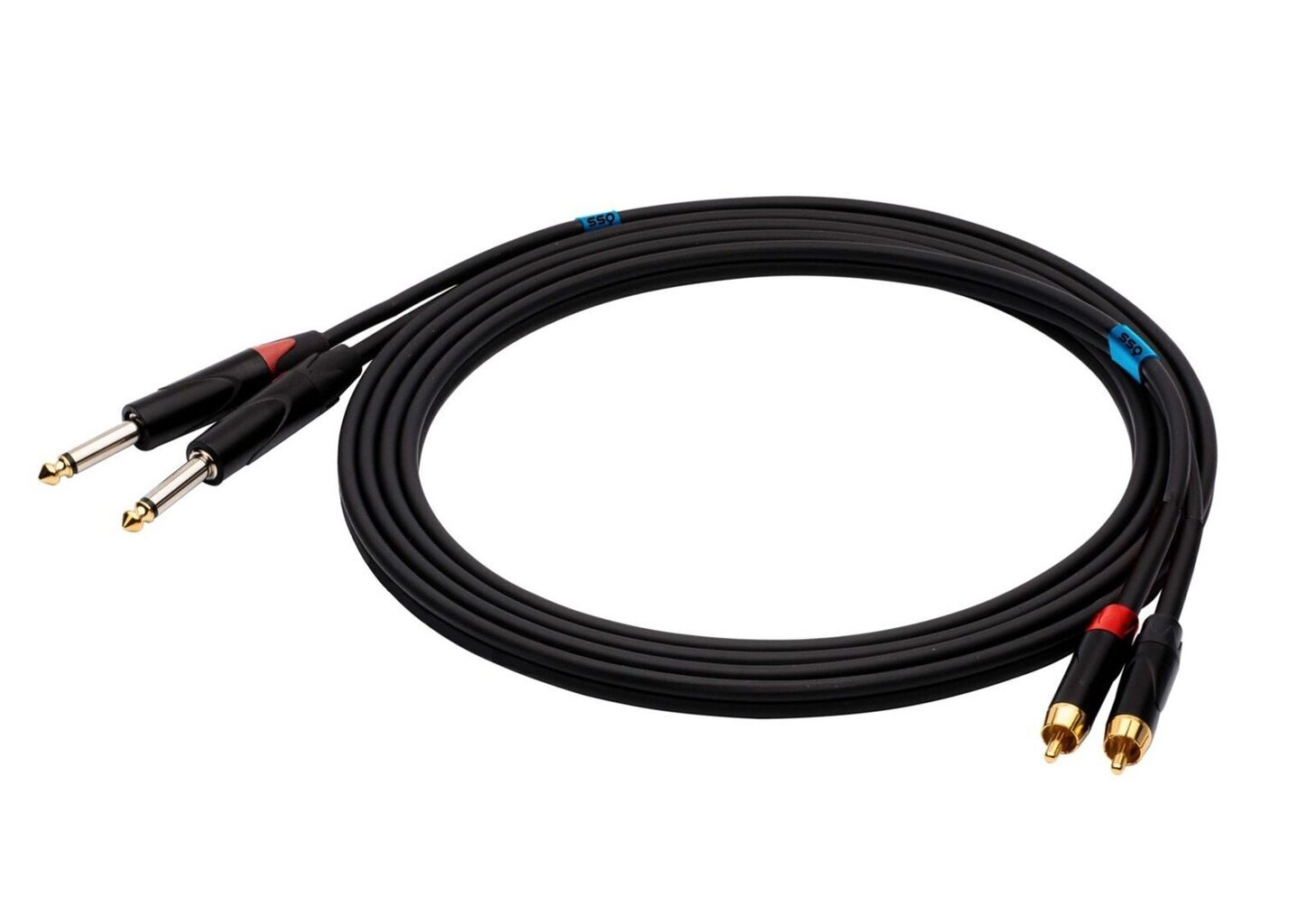 SSQ 2xRCA/6,3 mm, 1 m hind ja info | Juhtmed ja kaablid | hansapost.ee