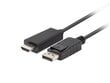 Lanberg, DisplayPort HDMI, 1.8 m цена и информация | Juhtmed ja kaablid | hansapost.ee