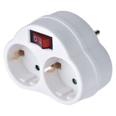 Adapter Schuko kahe pistiku + 1 lülitiga hind ja info | Pikendusjuhtmed | hansapost.ee