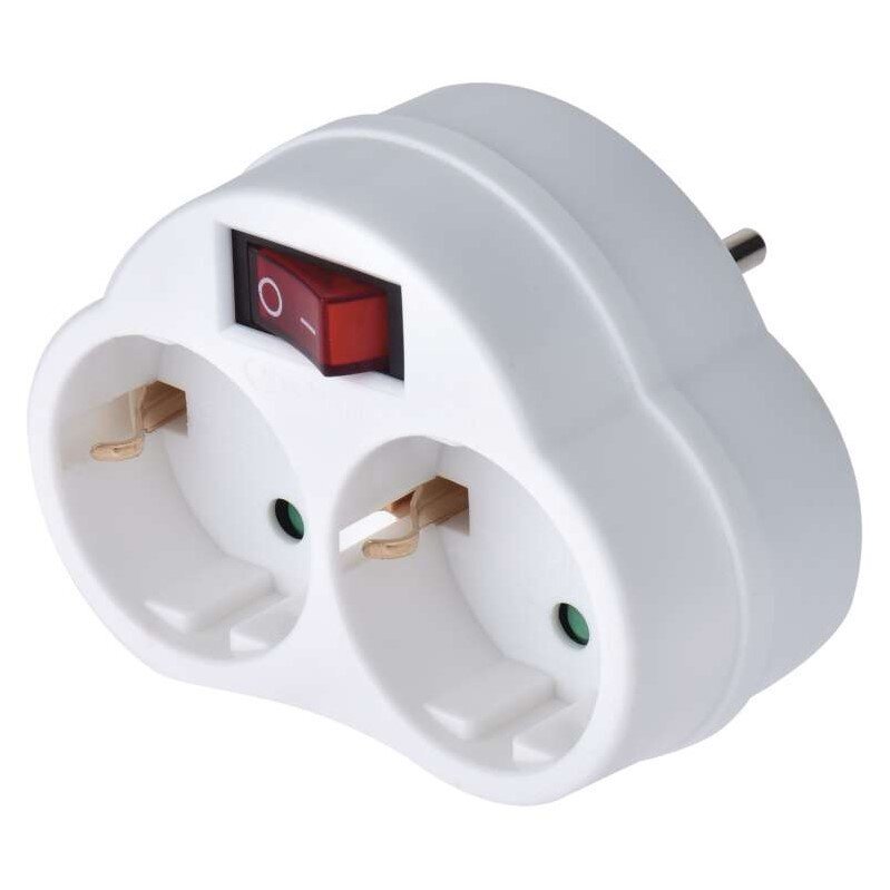 Adapter Schuko kahe pistiku + 1 lülitiga цена и информация | Pikendusjuhtmed | hansapost.ee