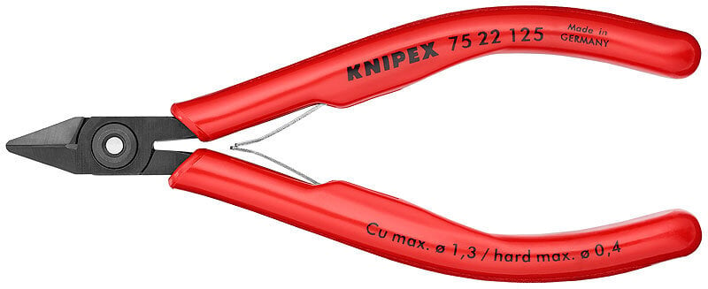 Lõikur 75 22 125 Cu max Ø1,3mm, teras max 0.3mm; Knipex hind ja info | Käsitööriistad | hansapost.ee