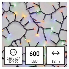 Mitmevärviline jõulutulede valguskett 600 LED Cluster, 12 m цена и информация | гирлянда, 10 вел 4 см | hansapost.ee