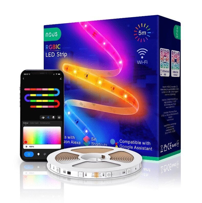 Nutikas digitaalne RGB IC Wifi Led-riba F4, 5 m, 24W, Tuya / Smart Life цена и информация | Valgusribad ja LED ribad | hansapost.ee