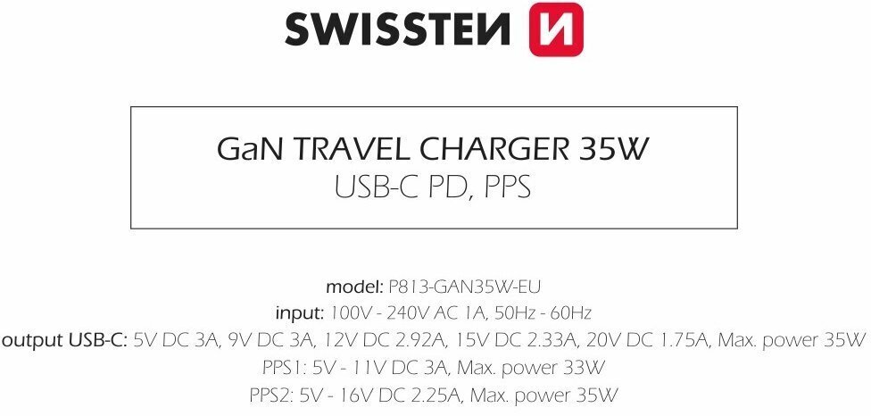 Swissten Travel GaN цена и информация | Laadijad mobiiltelefonidele | hansapost.ee