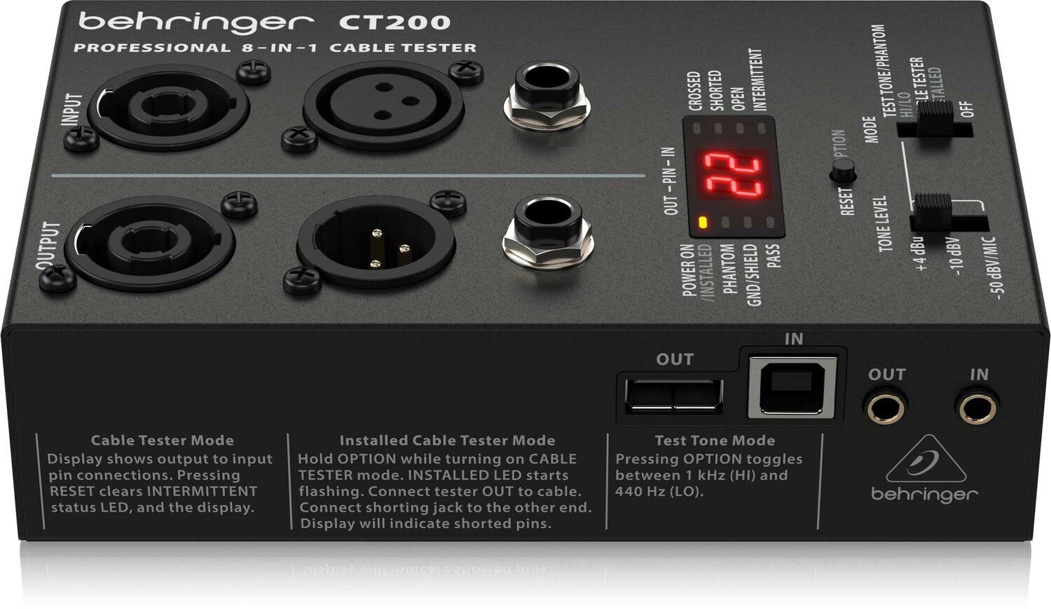 Kaabli tester Behringer CT200 hind ja info | Juhtmed ja kaablid | hansapost.ee