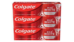 Valgendav hambapasta Max White Luminous, 3 x 75 ml hind ja info | Colgate Parfüümid, lõhnad ja kosmeetika | hansapost.ee