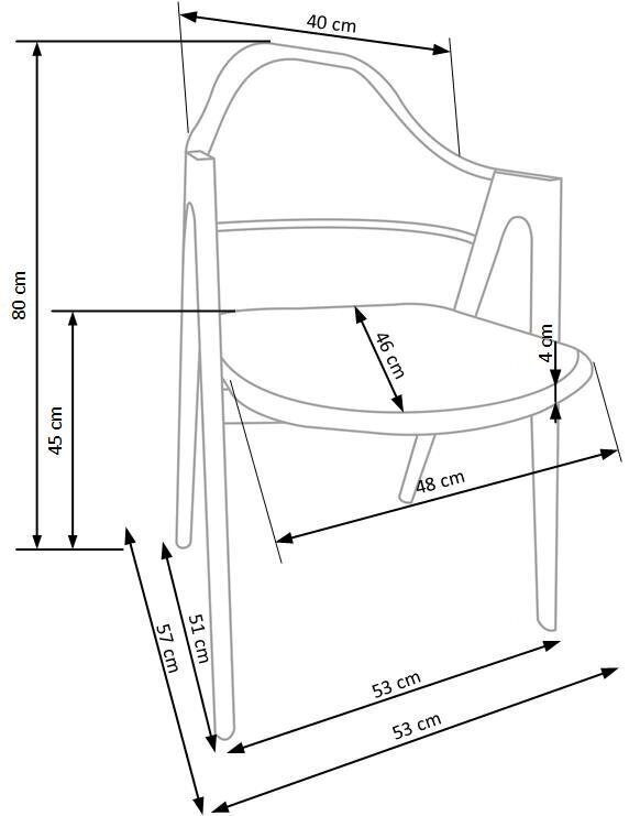 2 tooli komplekt Halmar K247, pruun/valge hind ja info | Köögitoolid, söögitoolid | hansapost.ee