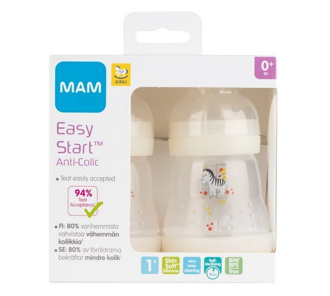 Pudel Mam Easy Start Anti-Colic, 2x160ml цена и информация | Lutipudelid ja tarvikud | hansapost.ee