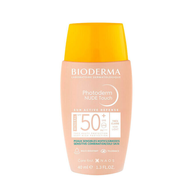 Päikesekreem Bioderma Photoderm Nude Touch SPF50+ Very Light, 40ml цена и информация | Päikesekaitse ja päevitusjärgsed kreemid | hansapost.ee