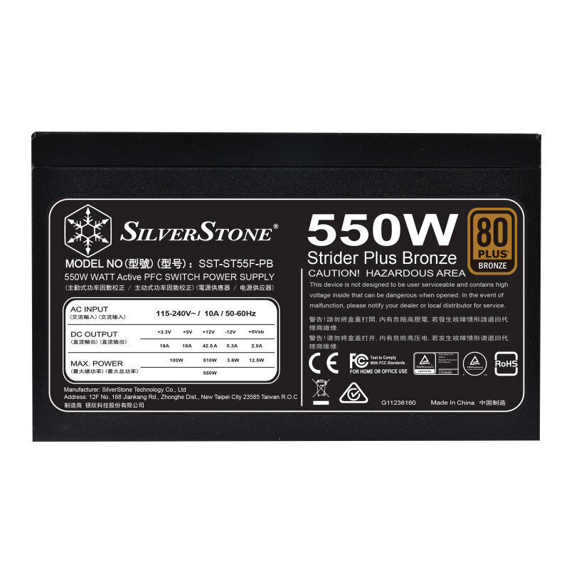 Silverstone ST55F-PB (SST-ST55F-PB) hind ja info | Toiteplokid | hansapost.ee