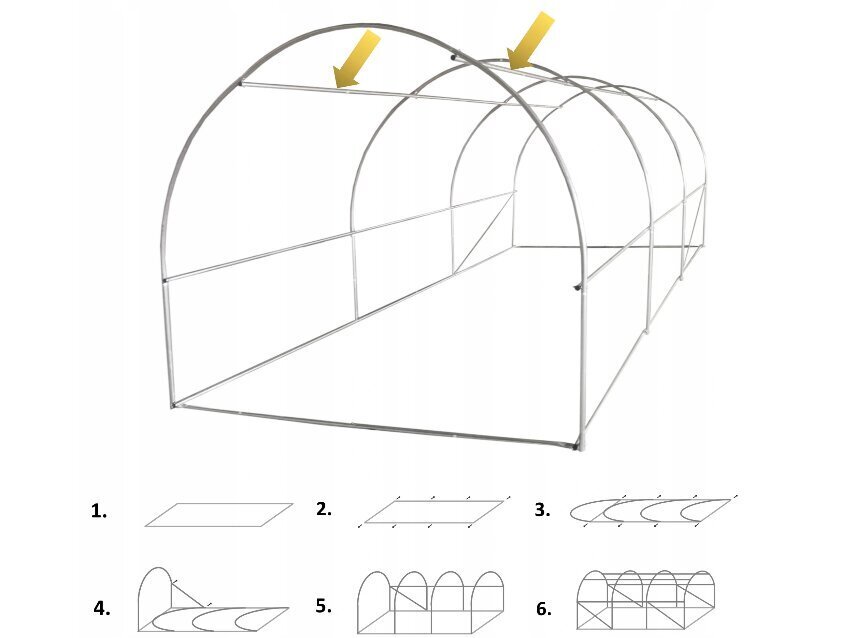 Tunnelkasvuhoone 3 segmenti, 4x2,5x2 m, roheline hind ja info | Kasvuhooned ja peenrakastid | hansapost.ee