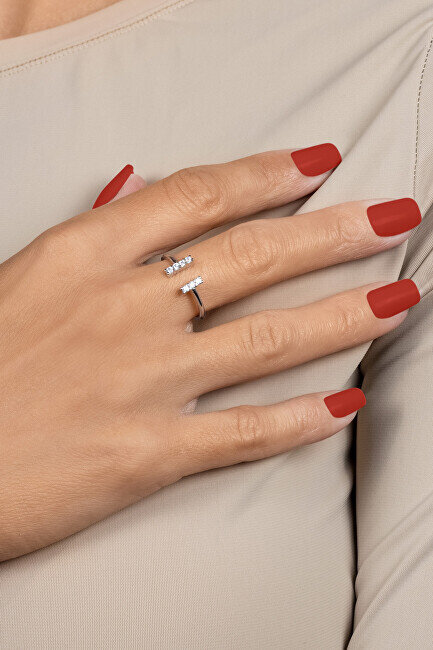 Brilio Silver hõbedane sõrmus tsirkoonidega RI113W цена и информация | Sõrmused | hansapost.ee